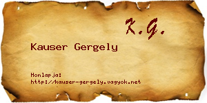 Kauser Gergely névjegykártya